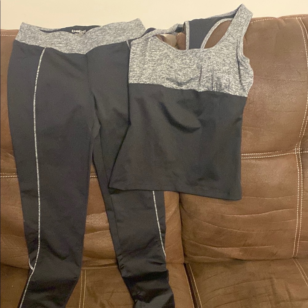 Bebe Black and Gray outfit for Versatile Comfort leisure and workout size S